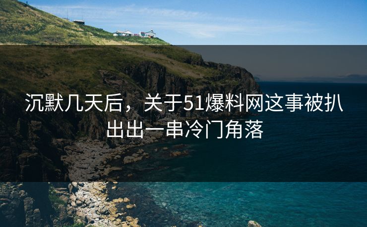 沉默几天后，关于51爆料网这事被扒出出一串冷门角落